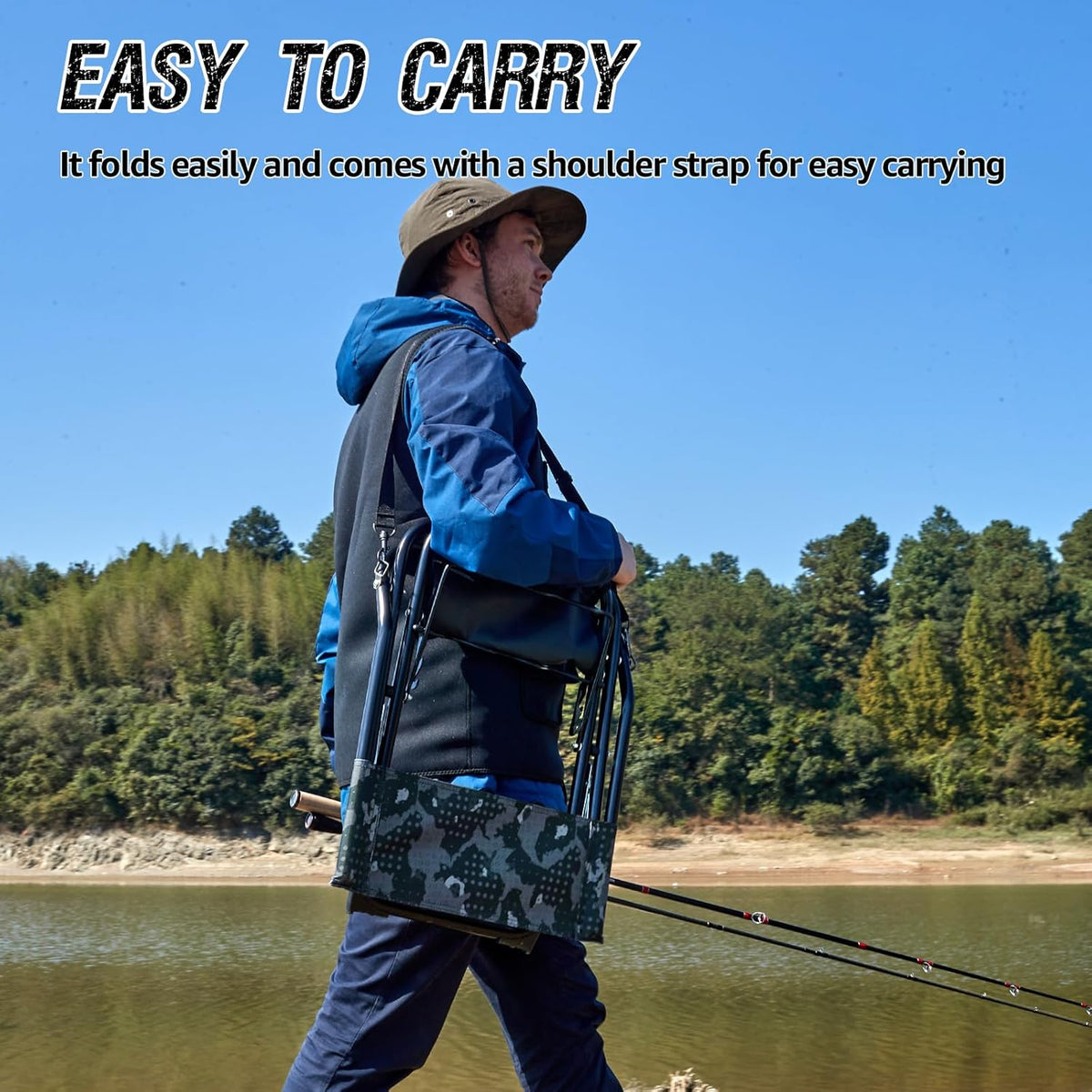 Folding Fishing Chair with Rod Holder V5552