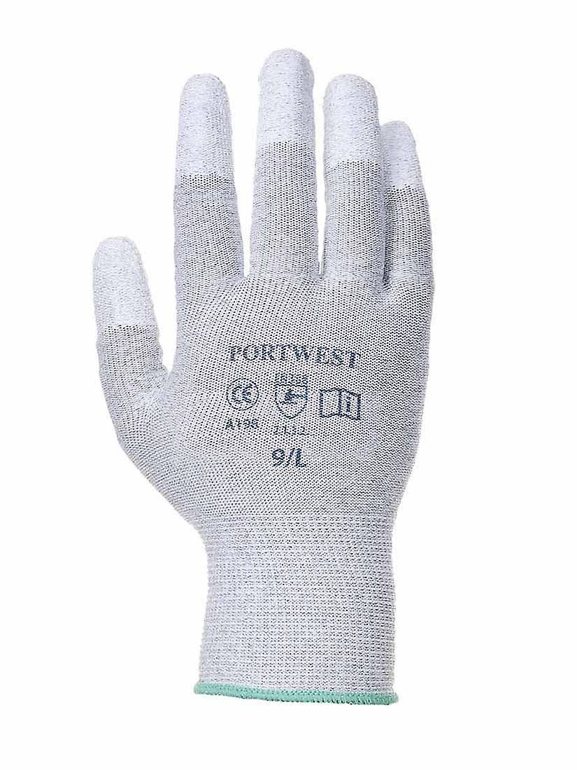 Antistatic PU Fingertip Glove Grey W33712