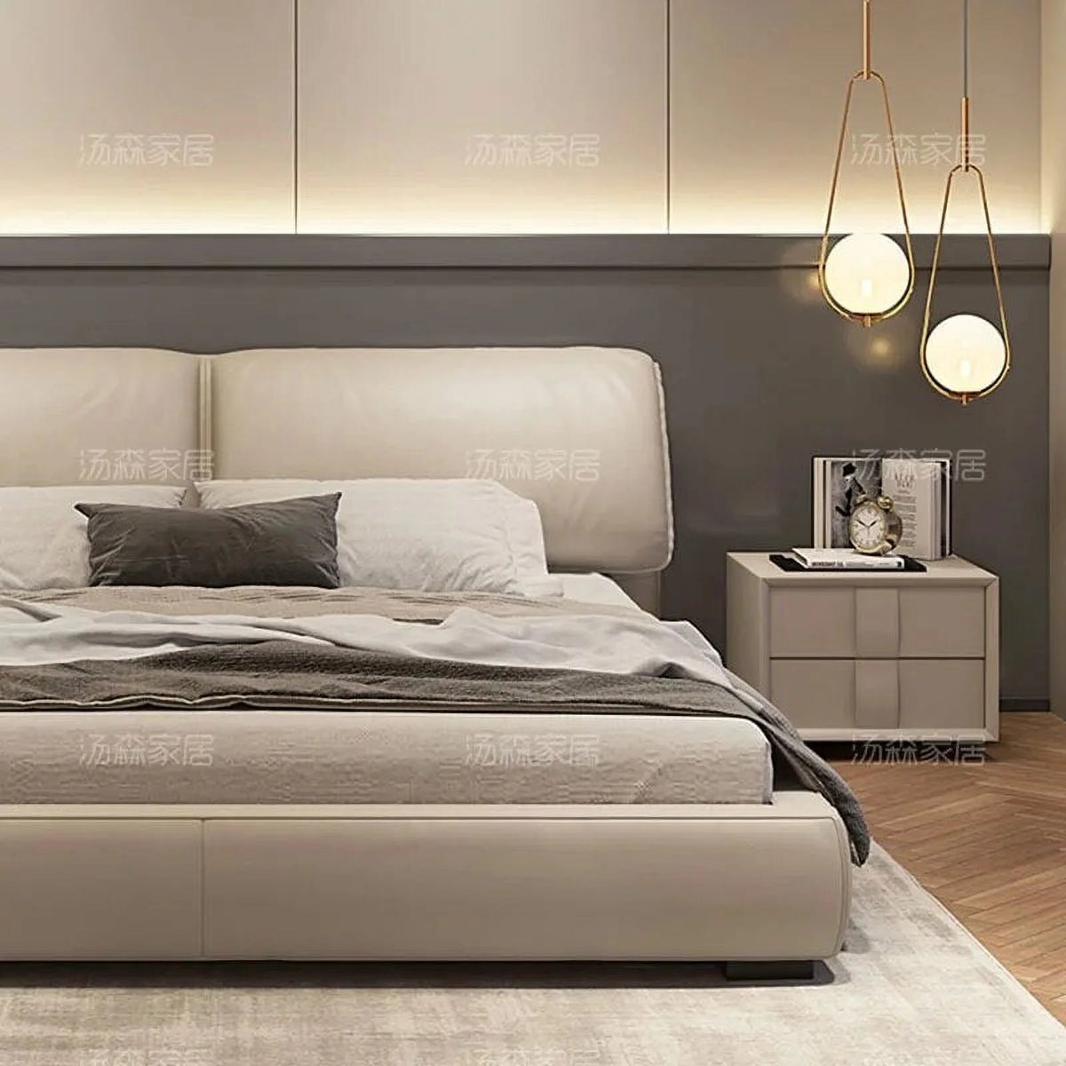 Queen Bed Frame with Headboard and Storage Y65841