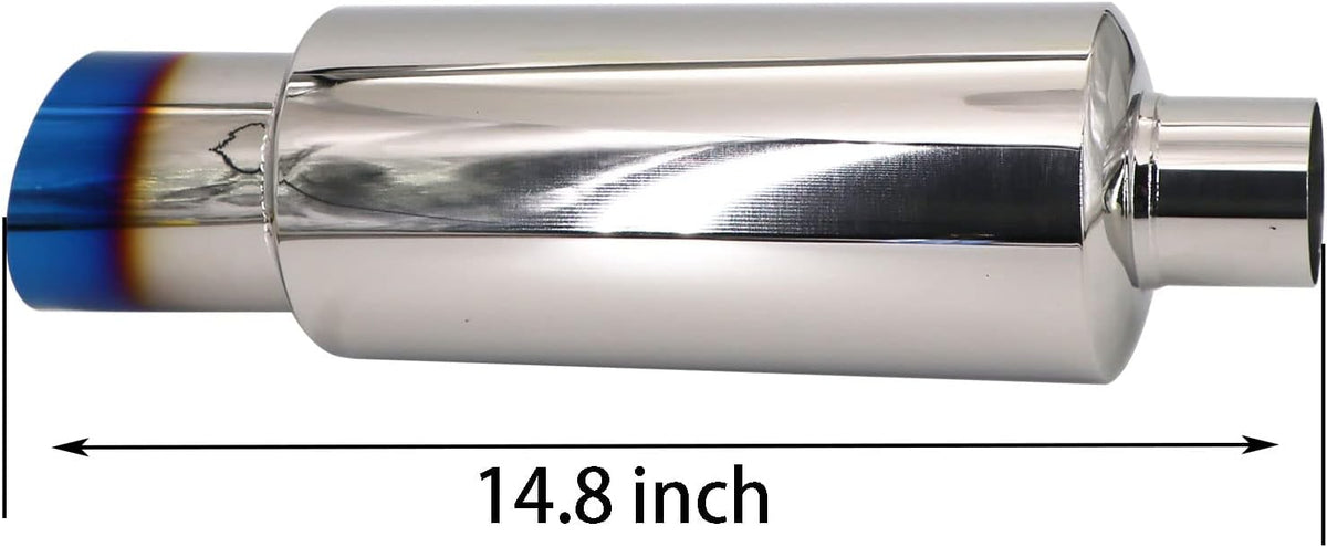 Blue Burnt Stainless Steel Exhaust Tip 18.5" Length Pack of 2 Z3209