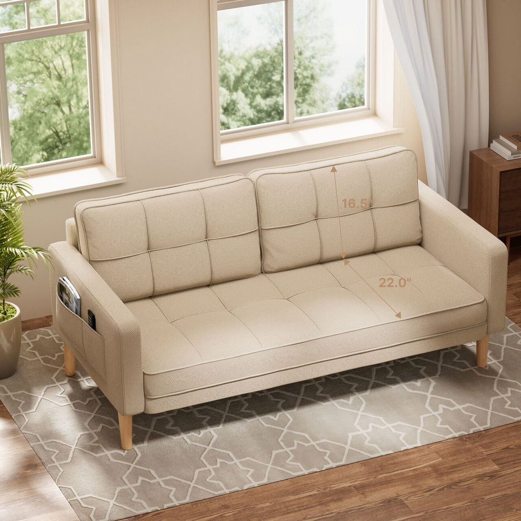 Gray Sofa with Storage Pockets X40973