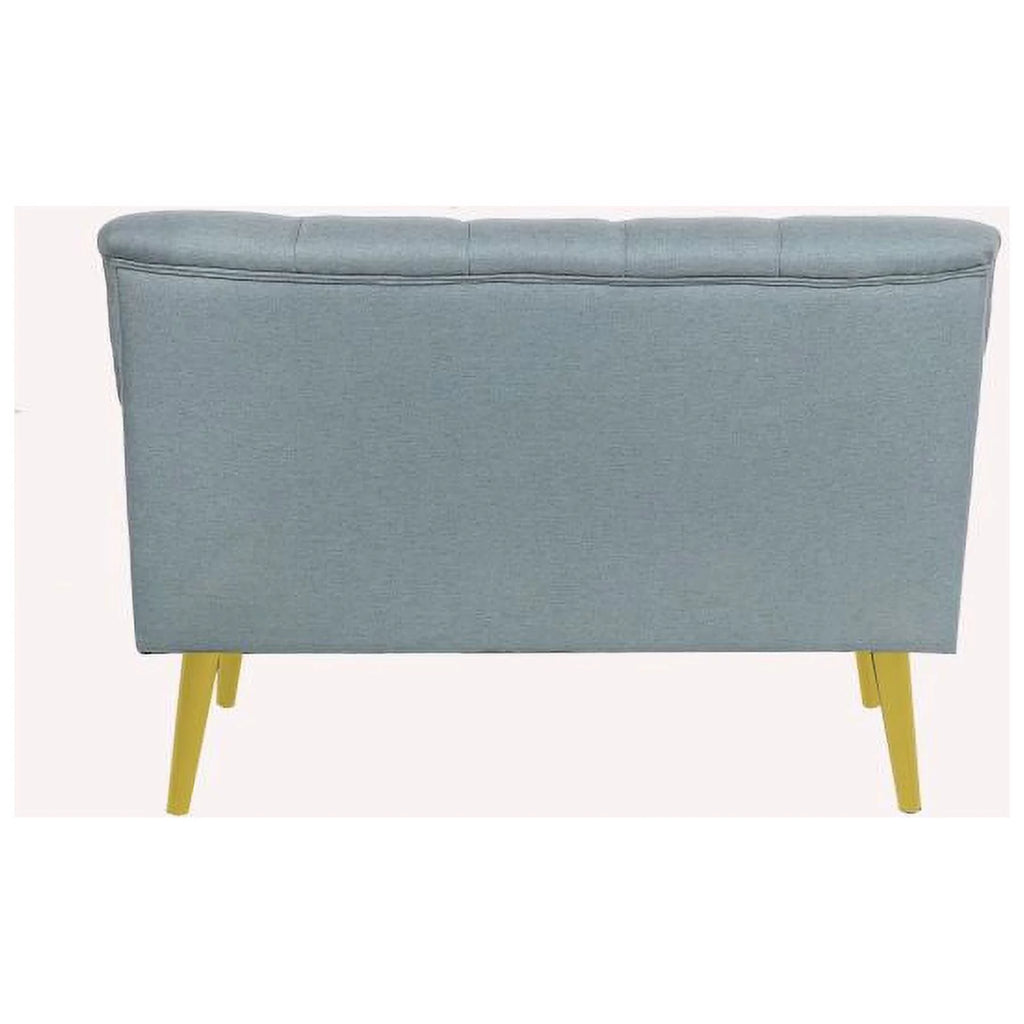 Light Blue Fabric Armless Loveseat W675416