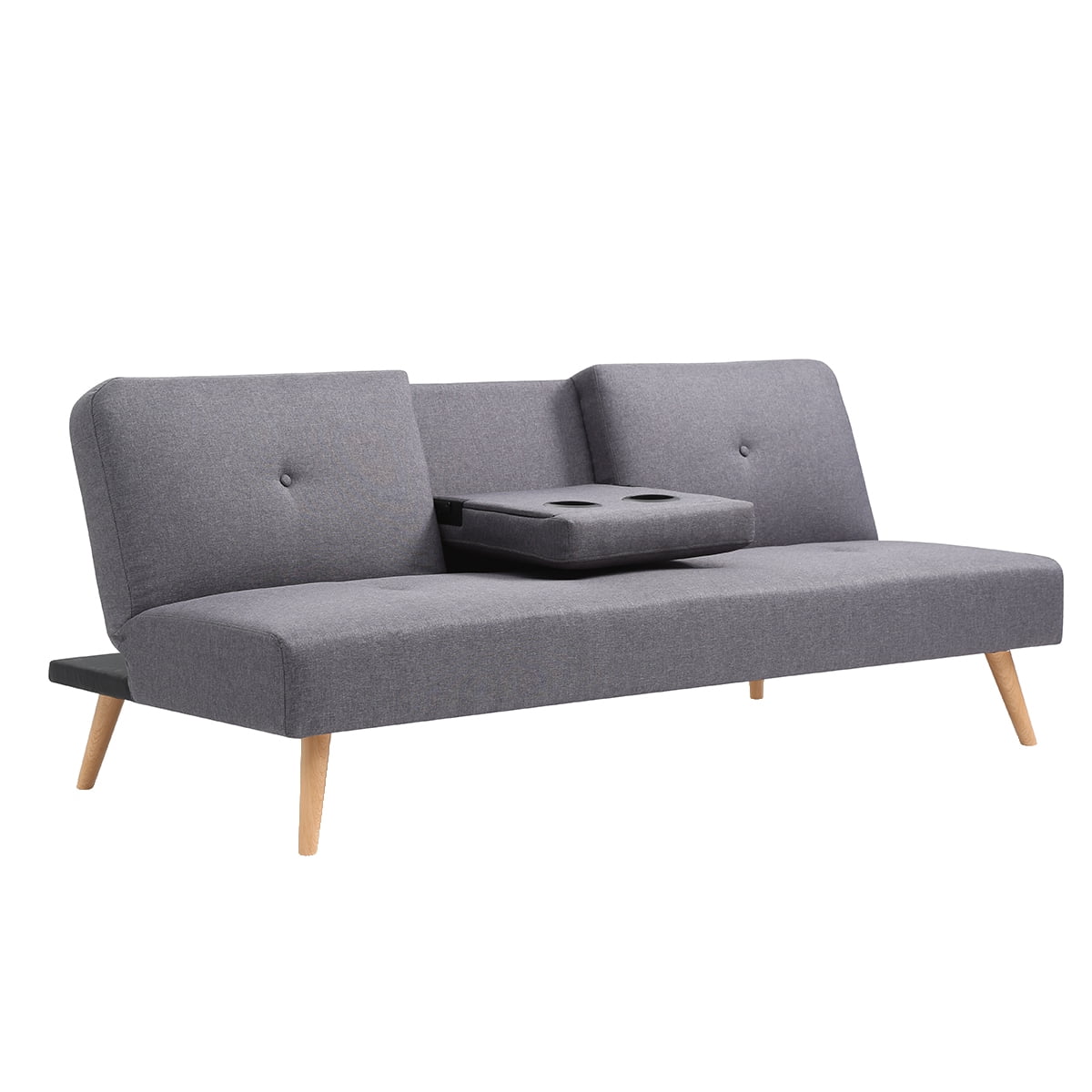 Grey Polyester Futon R579