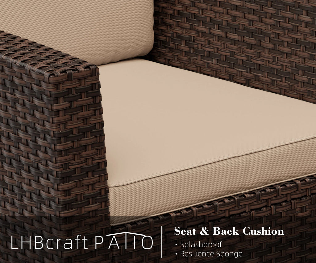 4-Piece Rattan Wicker Patio Furniture Set with Cushions V11229