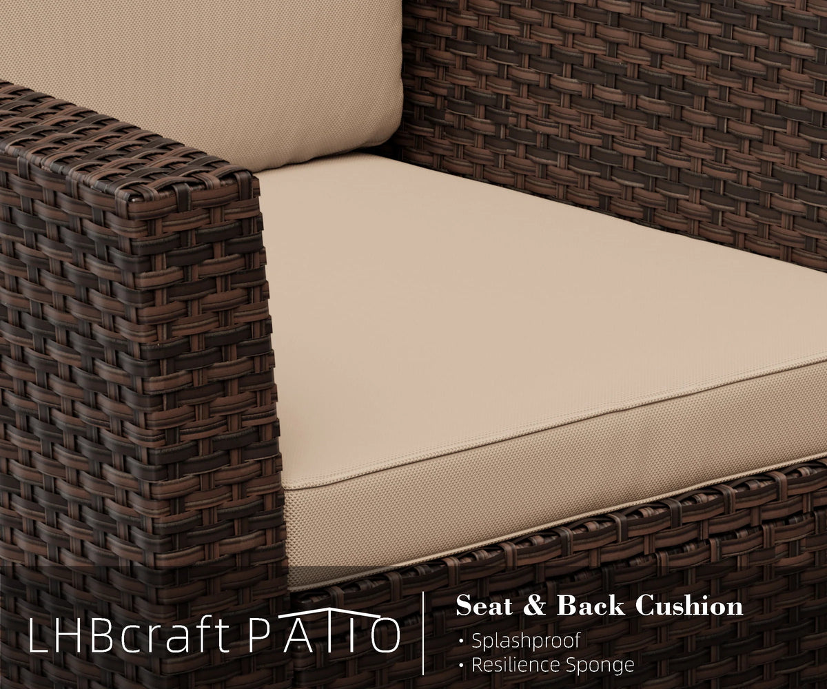 4-Piece Rattan Wicker Patio Furniture Set with Cushions V11229