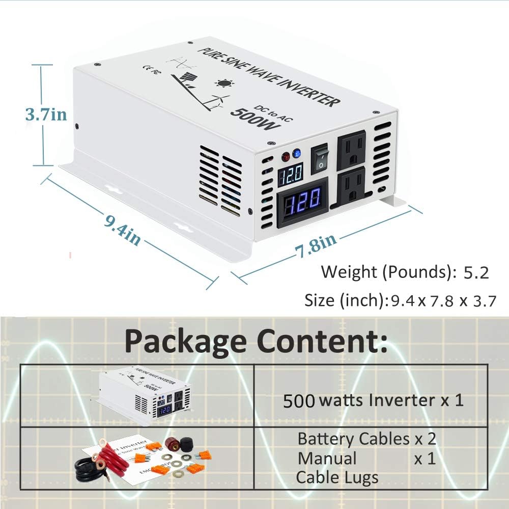 500W 12V Pure Sine Wave Car Power Inverter G279