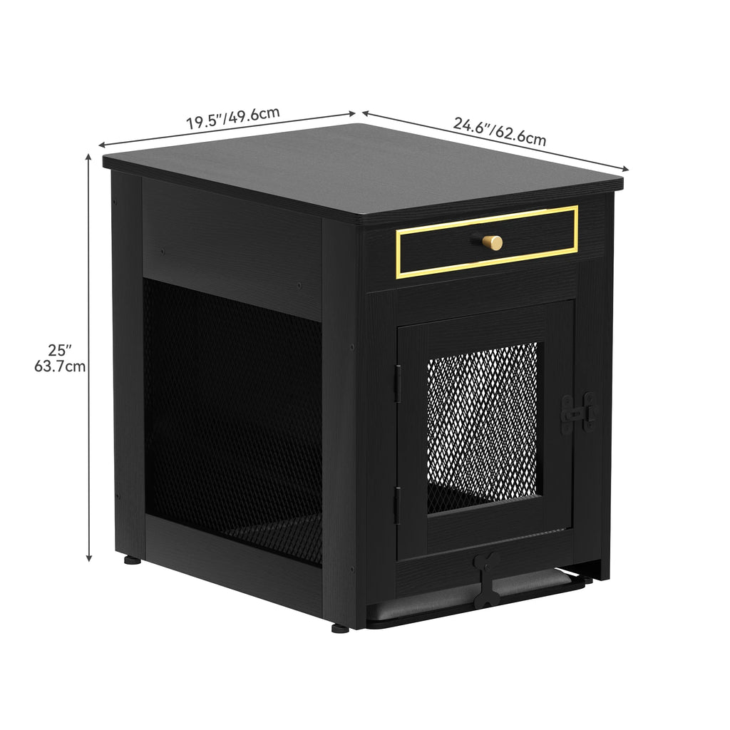 Black Wooden Dog Kennel End Table M6613