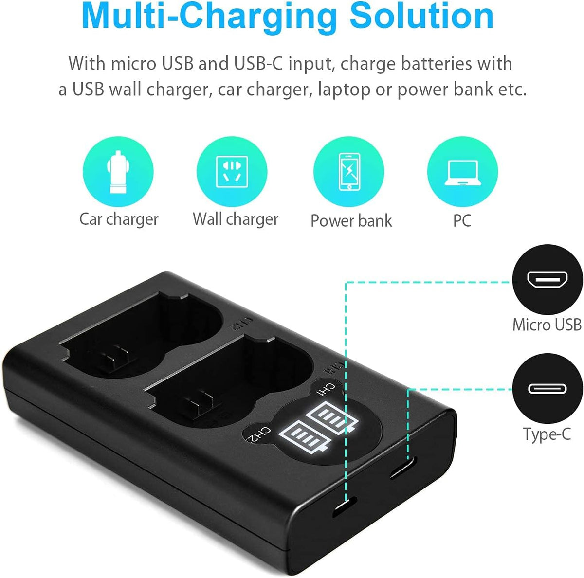 2-Pack Rechargeable Li-Ion Camera Batteries with Charger L637503