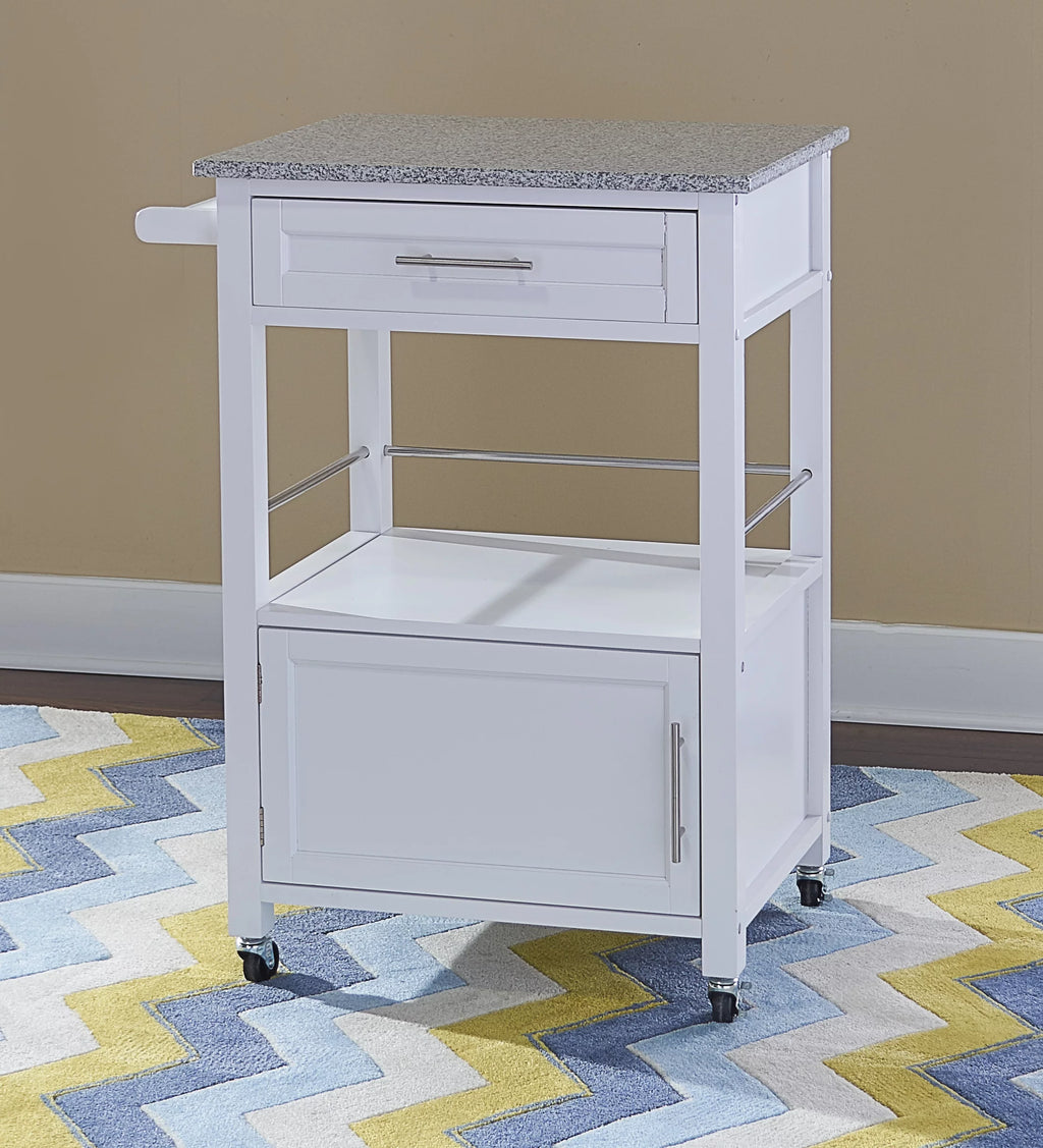 White Wood Kitchen Cart S79449