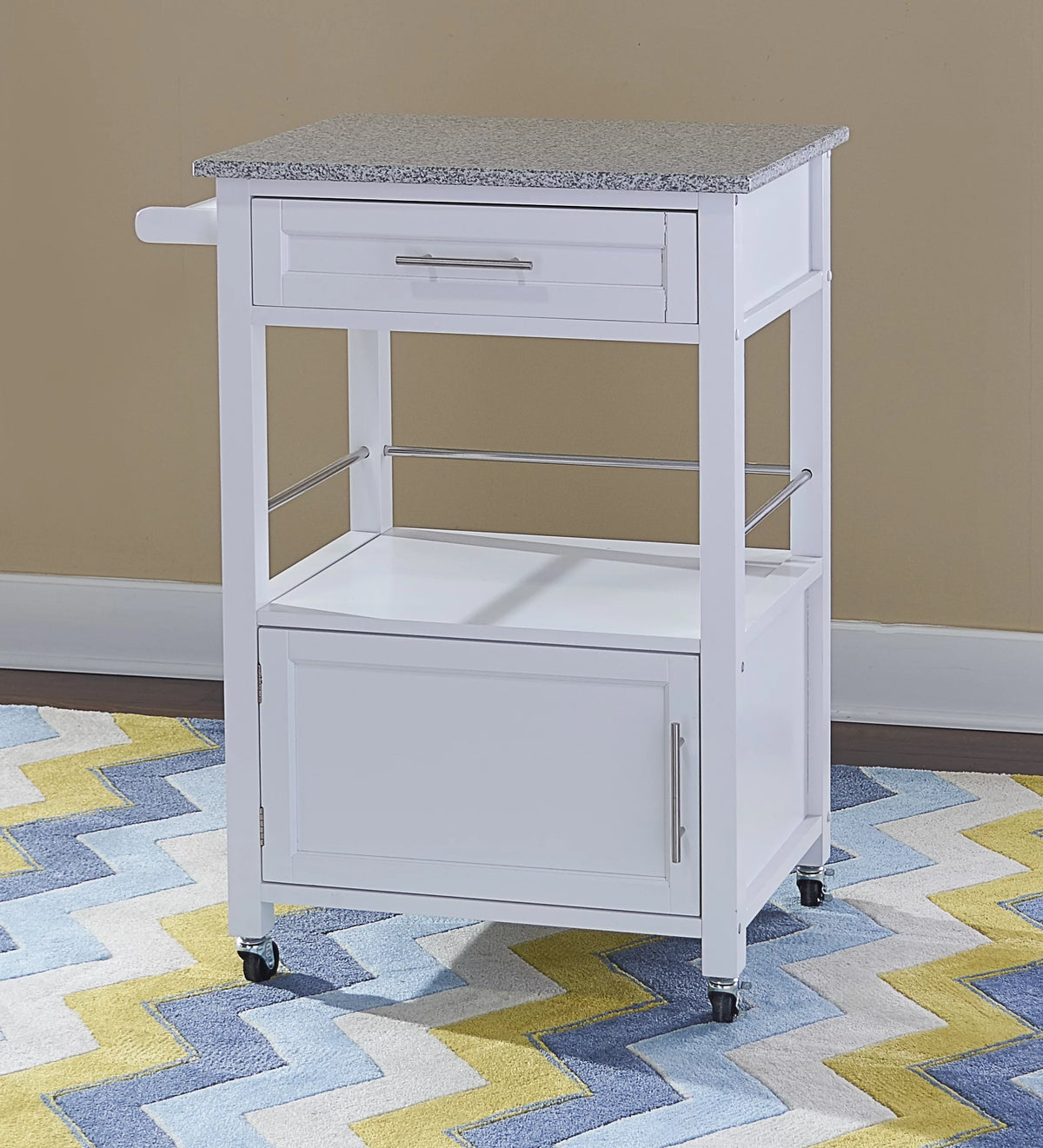 White Wood Kitchen Cart S79449