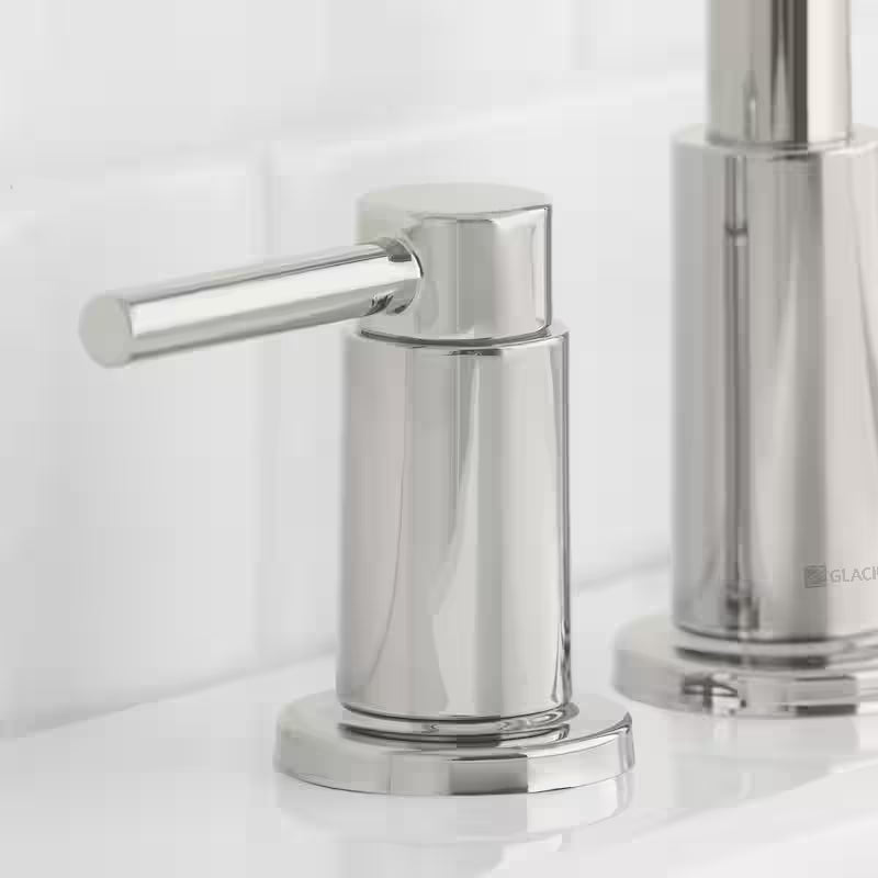 8 in. Widespread Double-Handle High-Arc Bathroom Faucet in Polished Nickel D246763