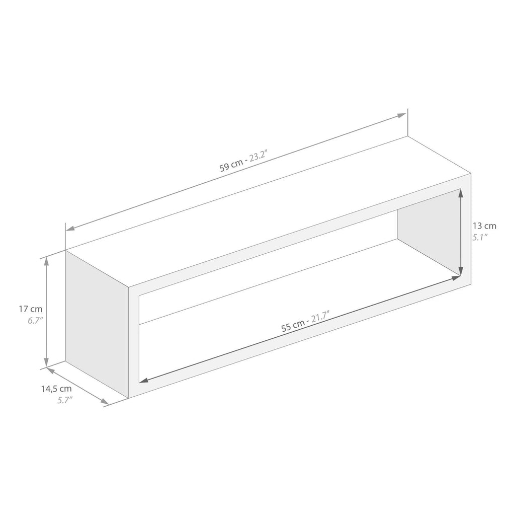 Set of 4 High Gloss White Cube Wall Units Y755952