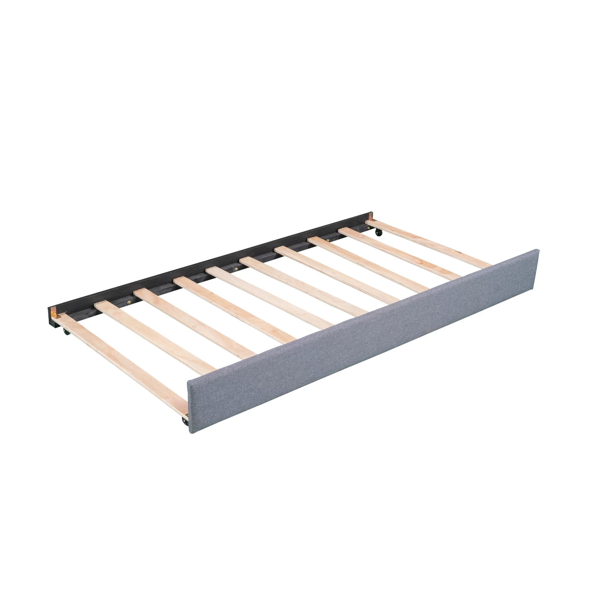 Gray L-Shaped Daybed with Trundle and Drawers, Twin Size Upholstered Sofa Bed X8841