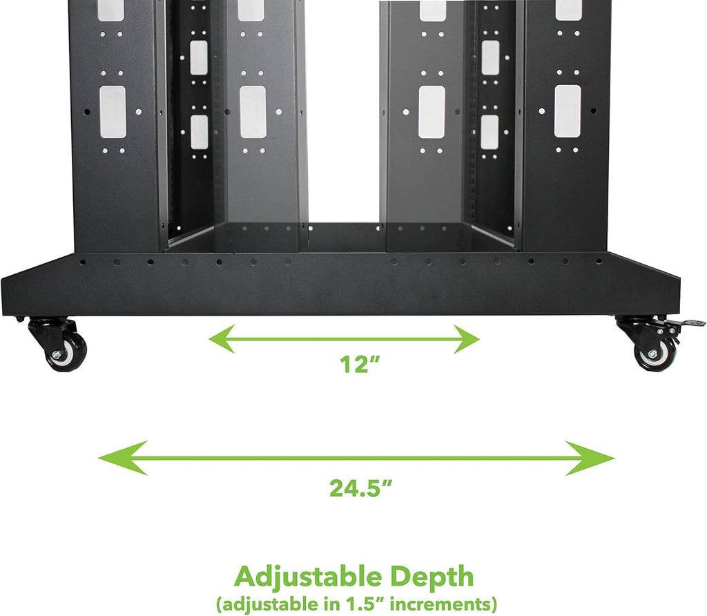 22U 4-Post Open Frame Server Rack Black A668