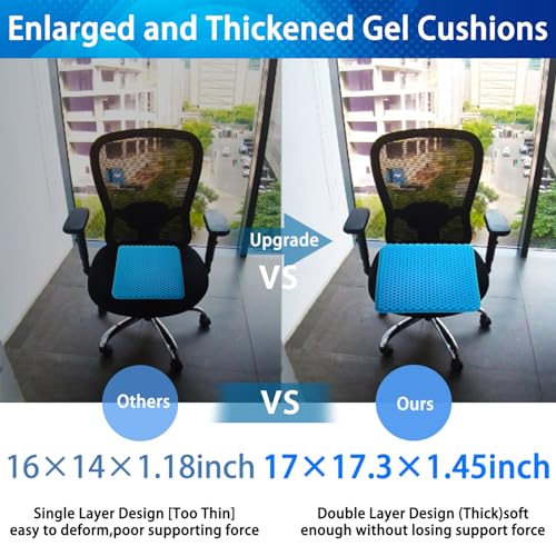 Thick Extra Large Gel Seat Cushion with Non-Slip Cover M654