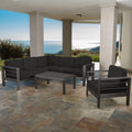 5 Piece Aluminum V-Shape Sectional Sofa Set with Cushions, Grey S549