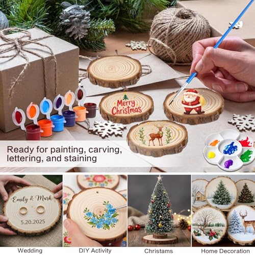 20 Pcs Natural Round Wood Slices Craft Kit R320037