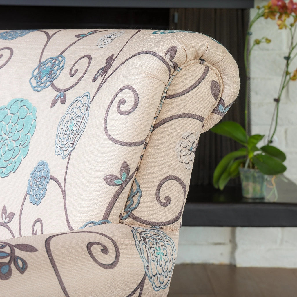 Blue Floral Club Chair F953