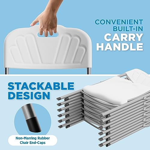 White Set of 2 Plastic Folding Chairs R1358