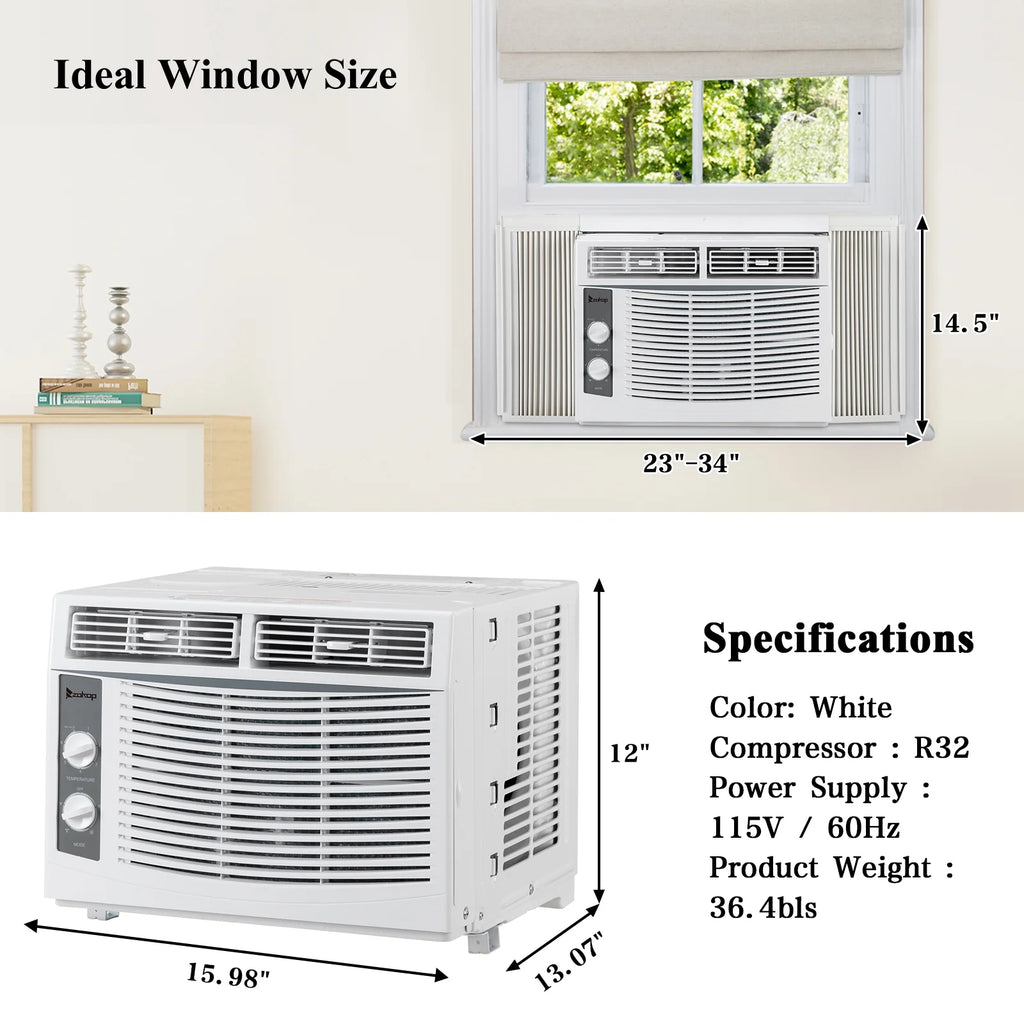 5000BTU 115V 450W White Window Air Conditioner T83269