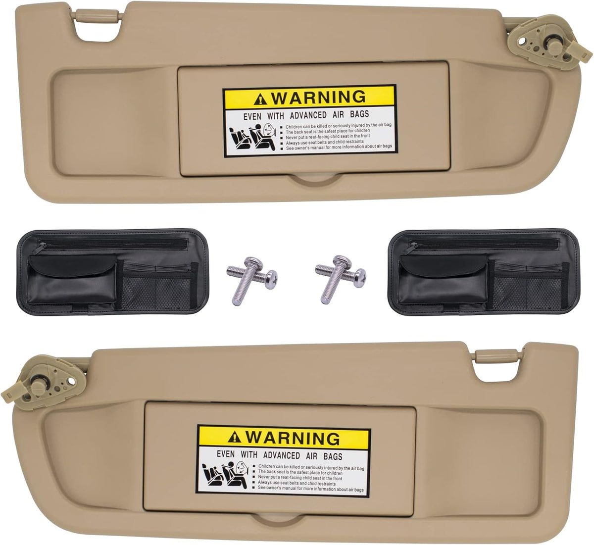 Clear Gray Sun Visor Compatible with Honda Civic 2006-2011, Pack of 2 M9658