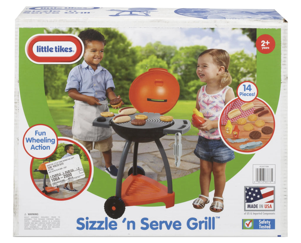 15-Piece Outdoor Plastic Pretend Play Barbecue Grill Toys Playset E69512