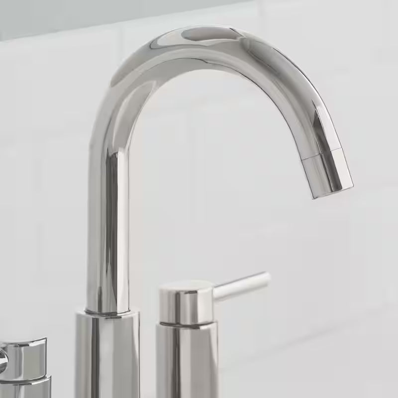 8 in. Widespread Double-Handle High-Arc Bathroom Faucet in Polished Nickel D246763