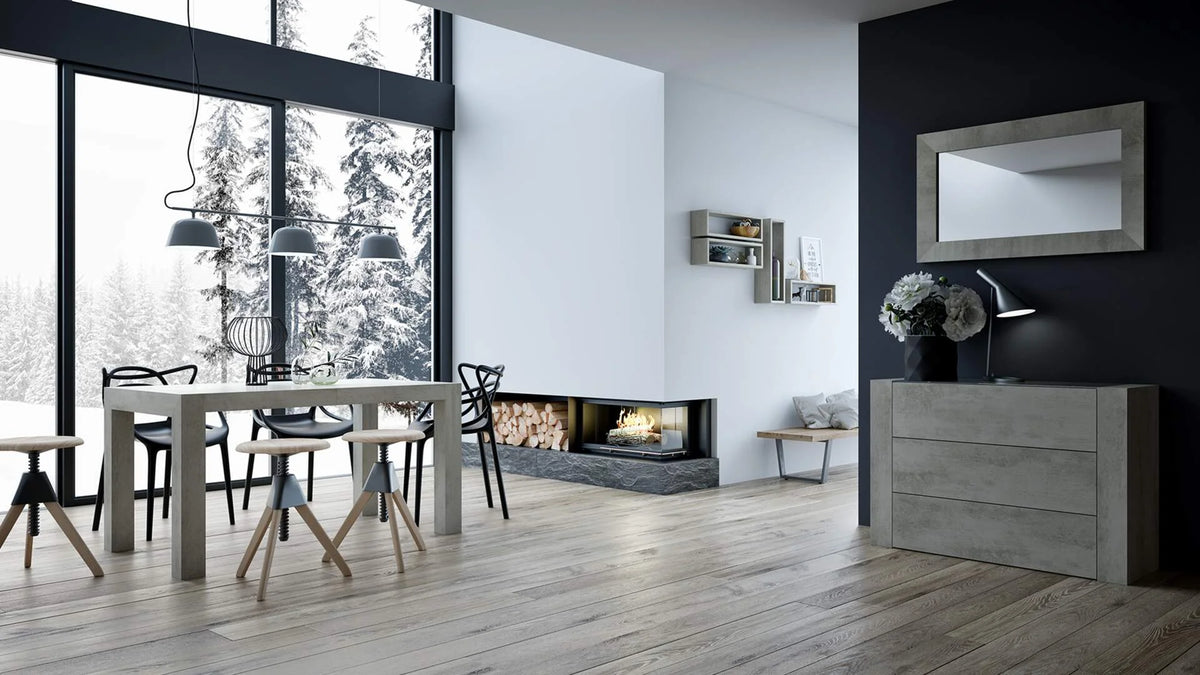 Set of 4 High Gloss White Cube Wall Units Y755952