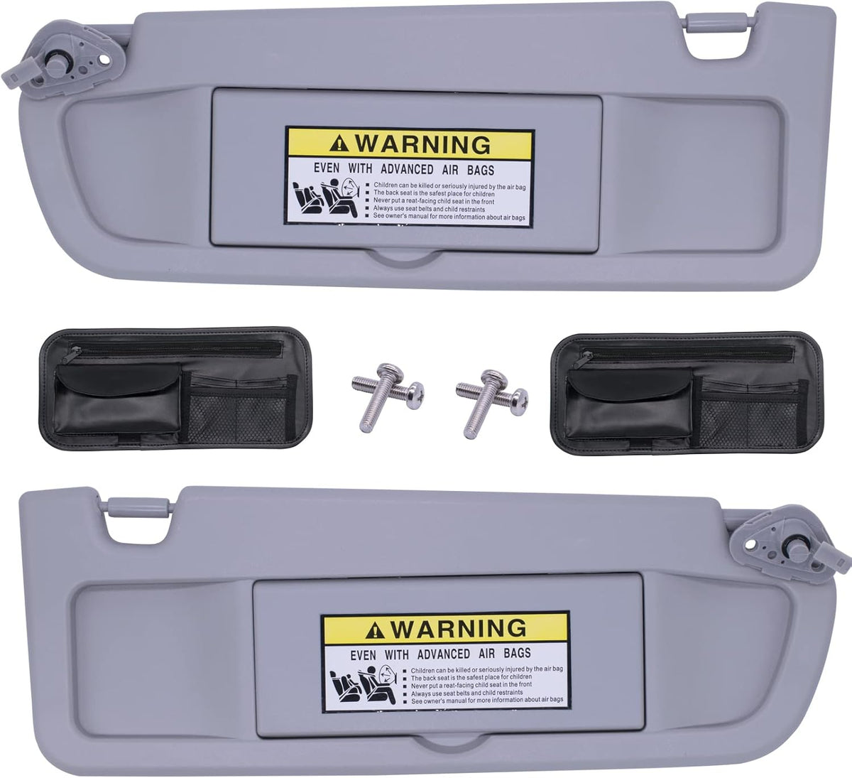Clear Gray Sun Visor Compatible with Honda Civic 2006-2011, Pack of 2 M9658