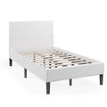 Beige Twin Upholstered Bed Frame Q14881