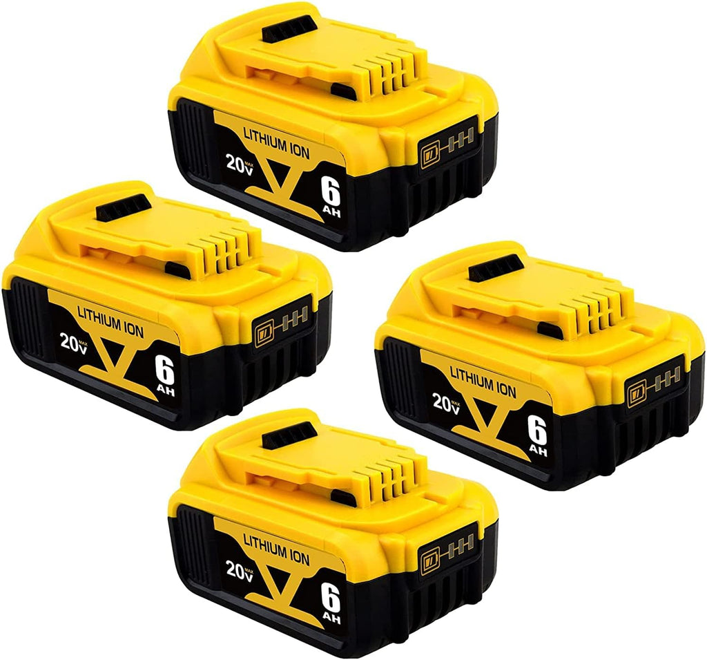4 Packs 6.0Ah DCB206 Battery Compatible with Dewalt 20V Max Lithium E706