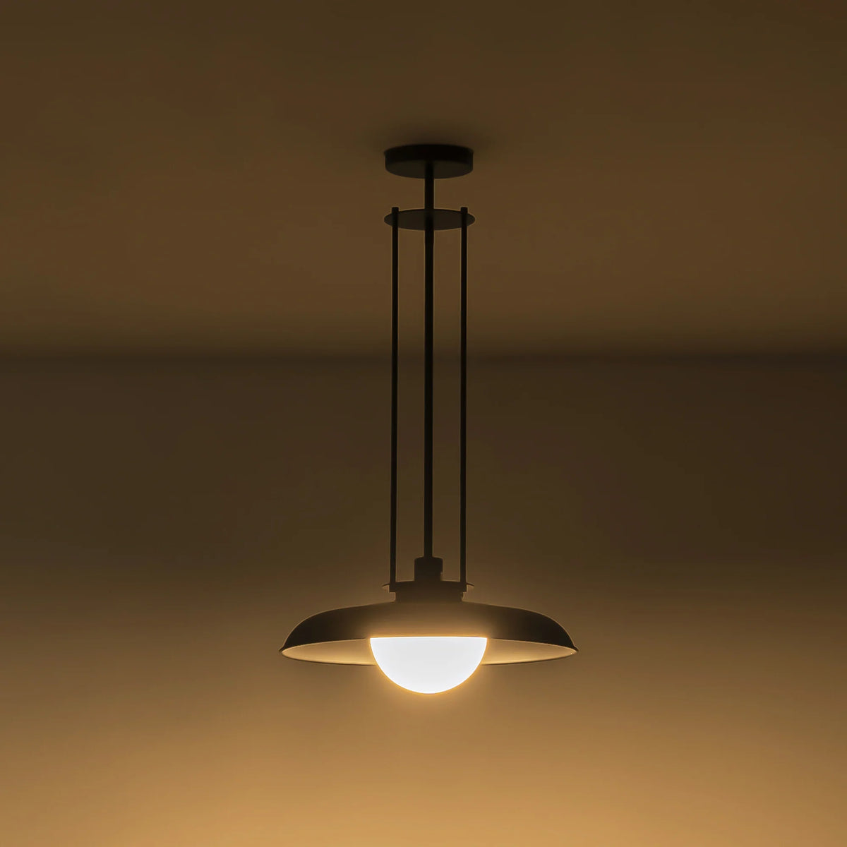1-Light Linear Opal Bowl Pendant Z1701