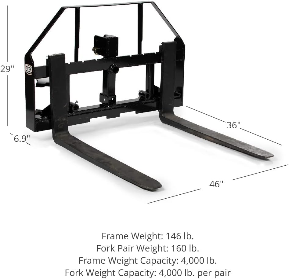 Pallet Fork Frame Attachment with 36 Fork Blades, 4,000 LB G965758