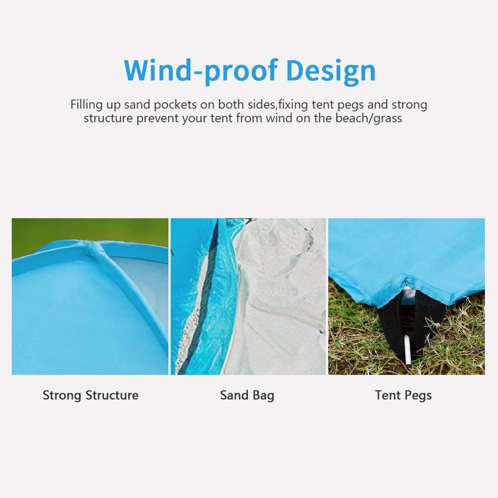 Pop Up Beach Tent for 1-3 Person UPF50+ Waterproof G81740