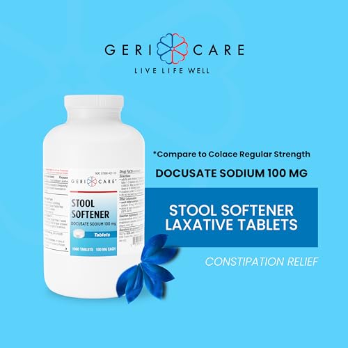 Docusate Sodium Stool Softeners 100mg Crushable Tablets 200 Count F71554