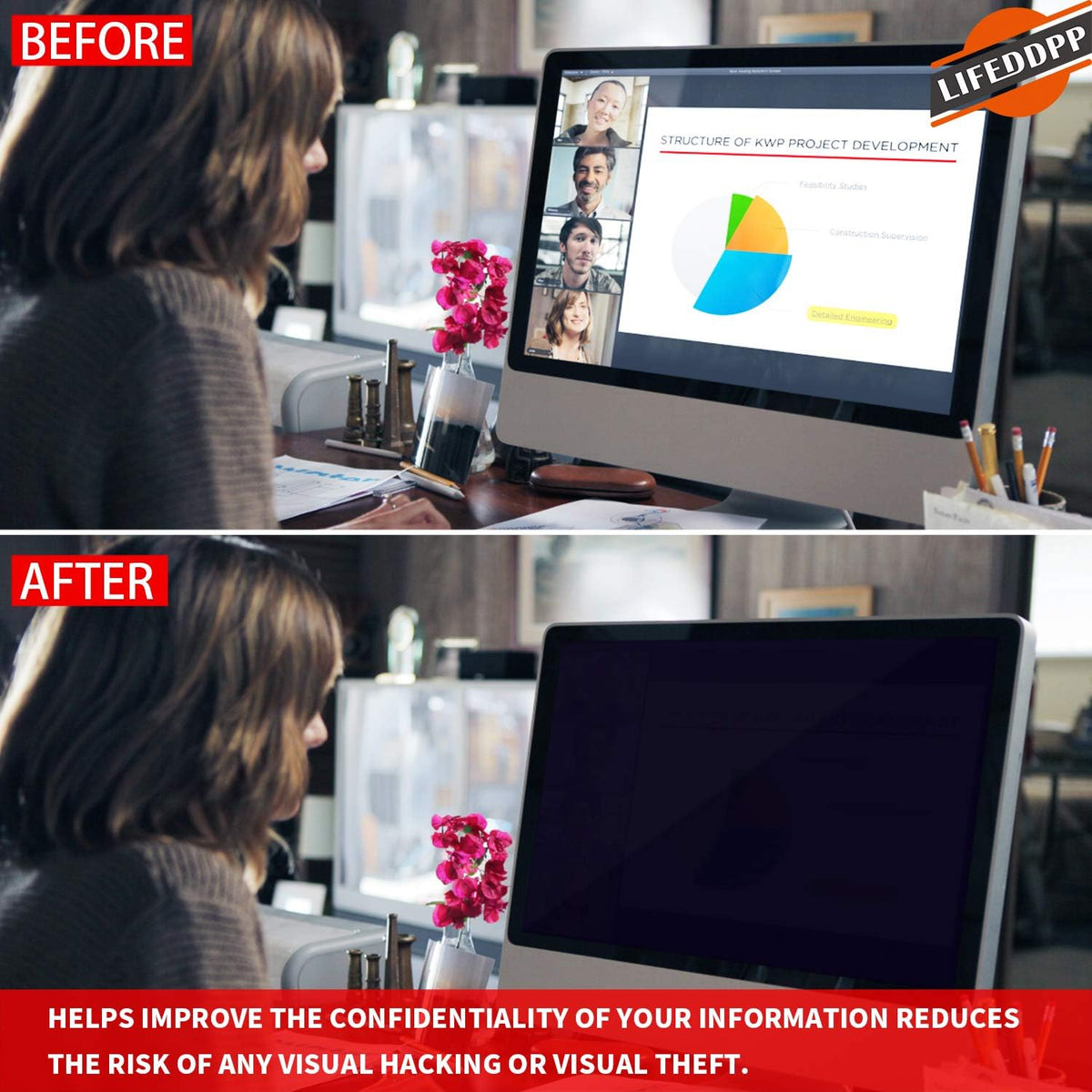 22 Inch Anti-Glare Privacy Screen Filter for Widescreen Monitor, Pack of 2 Z599729