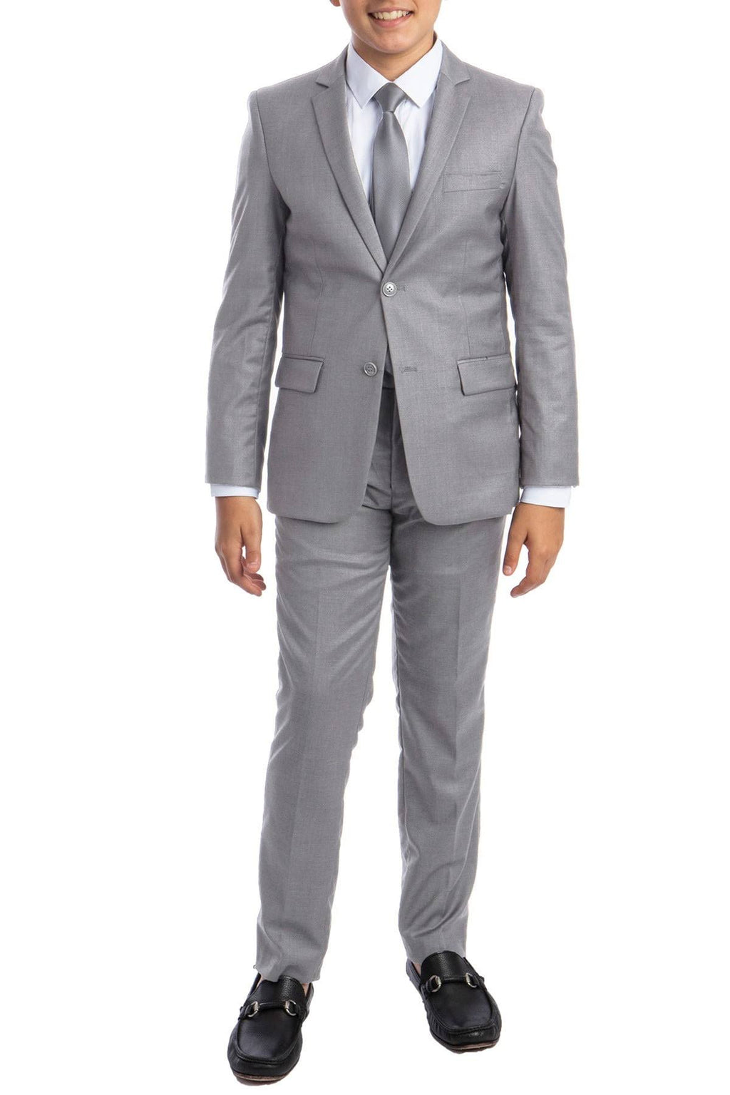 Light Grey 5 Piece Boys Suit V7841