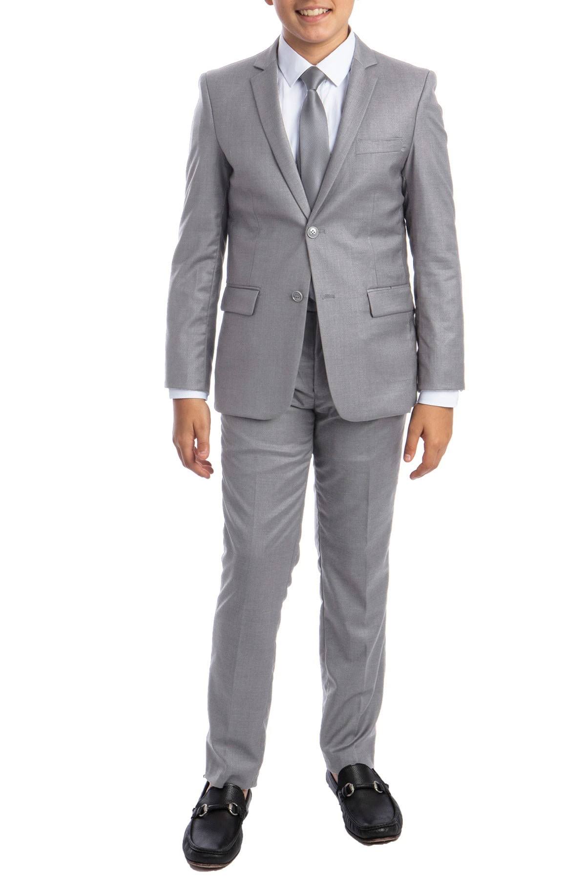Light Grey 5 Piece Boys Suit V7841