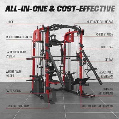 Commercial Smith Machine with Squat Rack and Cable Crossover W62498