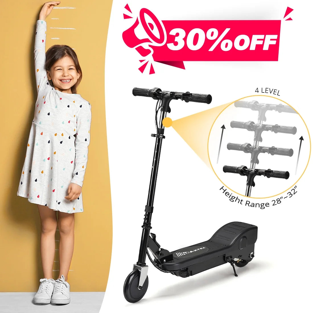 Folding Electric Scooter with Adjustable Handlebar U229616
