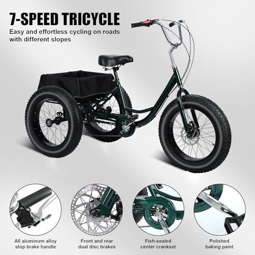 20 Inch 7 Speed Adult Tricycle with Double Disc Brake C994279