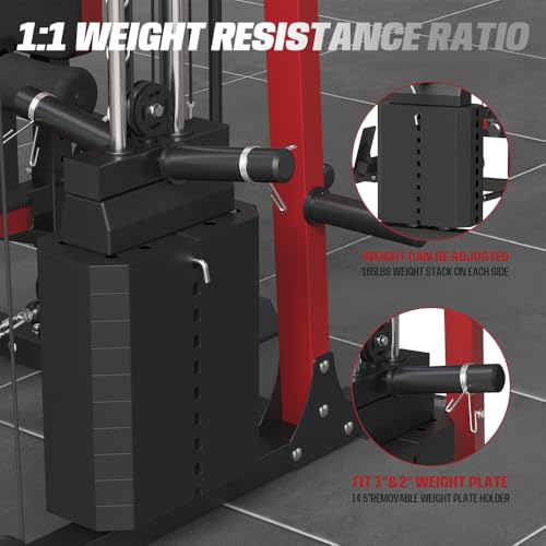 Commercial Smith Machine with Squat Rack and Cable Crossover W62498