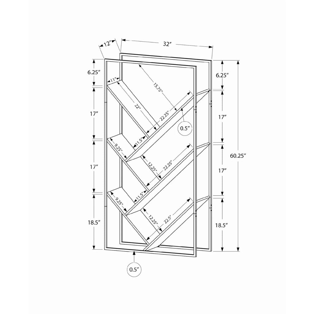 Grey Laminate 3 Tier Bookshelf O561