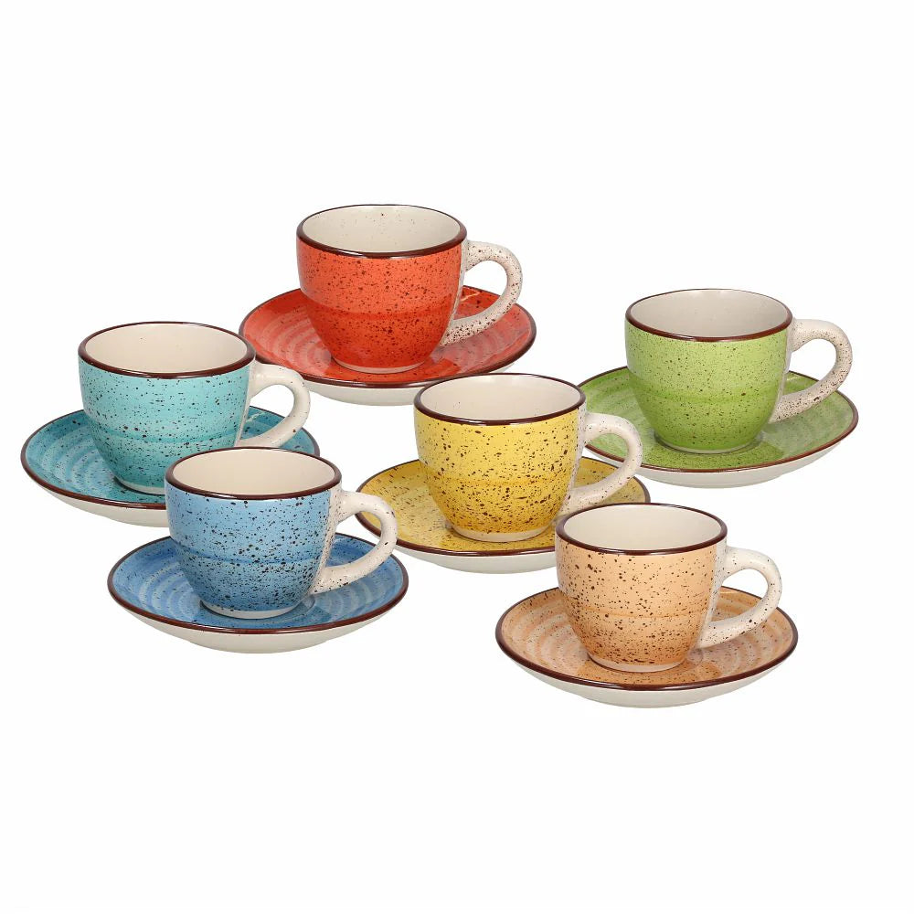 Multicolor 6pcs Coffee Cups with Saucer N22054