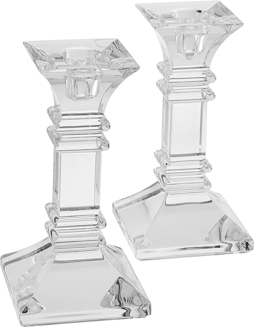 Clear Crystalline Table Candlestick Set of 2 F7135