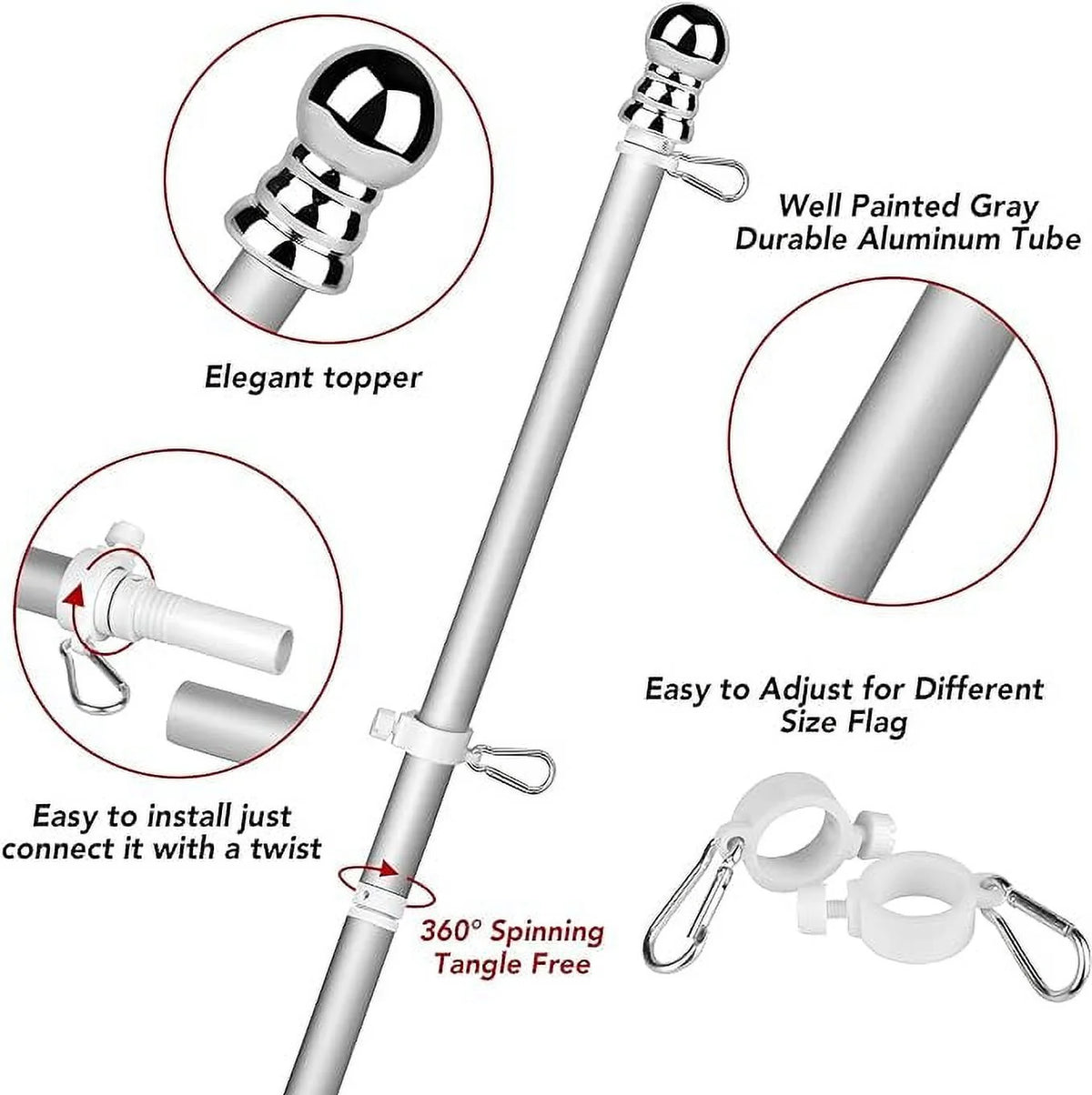 Black Wall Mount Flag Pole Kit Z34033
