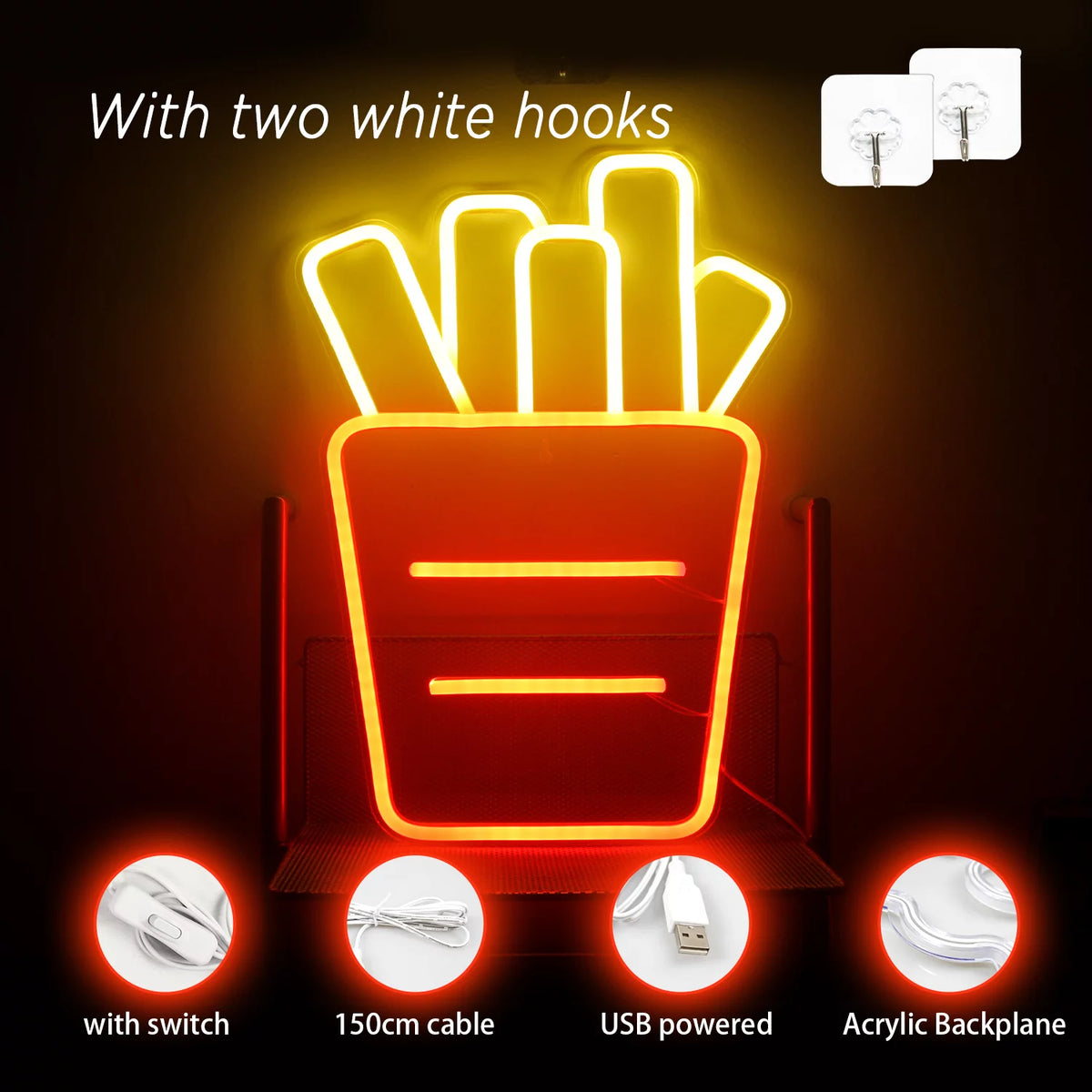 French Fries Shaped LED Neon Light Sign O761