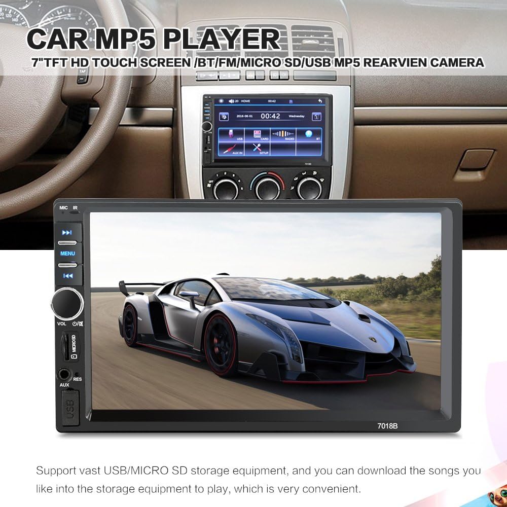 Double Din Car Stereo with Bluetooth & Rear-View Camera V9757
