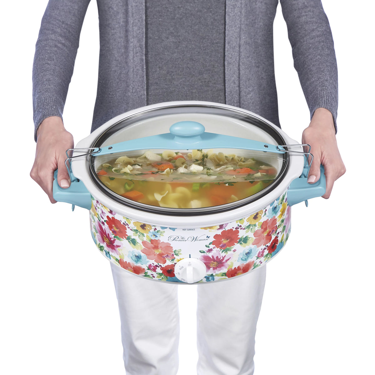 Portable 6 Quart Slow Cooker with Removable Crock W8391