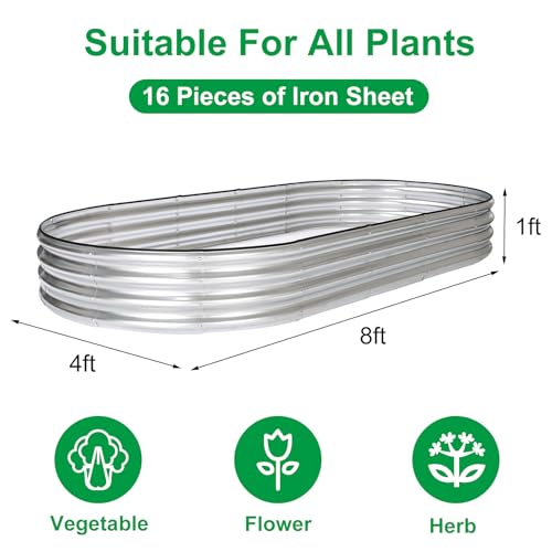 Galvanized Raised 2 Pcs 4×2×1ft Planter Boxes D2622